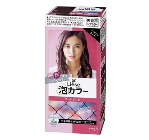 Darrahopens Health & Beauty > Hair Care [6-PACK] Kao Japan Liese Black Hair with Foam Hair Dye 108ml (11 Colors Available) Cold Pink
