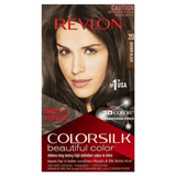 Darrahopens Health & Beauty > Hair Care > Hair Colouring Revlon ColorSilk 20 Brown Black Permanent 3D Hair Colour w/ Keratin - Brown/Black