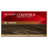 Darrahopens Health & Beauty > Hair Care > Hair Colouring Revlon ColorSilk 20 Brown Black Permanent 3D Hair Colour w/ Keratin - Brown/Black