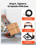 Darrahopens Health & Beauty > Hair Care > Hair Colouring VEVOR Stair Climbing Cart, 54 kg Stair-Climbing Capacity, Portable Folding Trolley Cart with Telescoping Handle, 6 Wheels and 2 Bungee Cords, Stair Climber Dolly for Home, Groceries, Warehouse