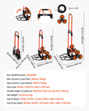 Darrahopens Health & Beauty > Hair Care > Hair Colouring VEVOR Stair Climbing Cart, 54 kg Stair-Climbing Capacity, Portable Folding Trolley Cart with Telescoping Handle, 6 Wheels and 2 Bungee Cords, Stair Climber Dolly for Home, Groceries, Warehouse
