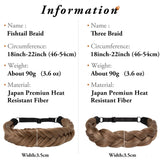 Darrahopens Health & Beauty > Hair Care > Hair Styling Products 1pc Synthetic Braiding Hair with Adjustable Belt Braided Bohemian Style Women Hairstyle 10 10 Athree strand braid