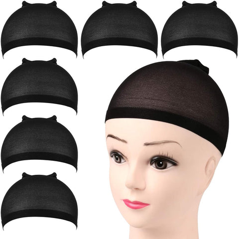 Darrahopens Health & Beauty > Hair Care > Hair Styling Products 6-Pack Wig Caps - Black Elastic Wig Caps - Suitable for women, girls and children.