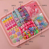 780-Piece Cute Hair Accessories Gift Set with Elastic Rubber Bands & Hair Clips Organizer Box - Perfect Gift for Girls