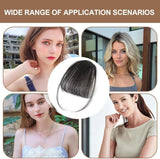 Darrahopens Health & Beauty > Hair Care > Hair Styling Products Clip-In Bangs Real Human Hair Natural Black Clip-On Fringe Hair Extensions for Women Girls