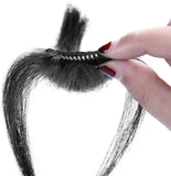 Darrahopens Health & Beauty > Hair Care > Hair Styling Products Clip-In Bangs Real Human Hair Natural Black Clip-On Fringe Hair Extensions for Women Girls