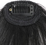 Darrahopens Health & Beauty > Hair Care > Hair Styling Products Clip-In Bangs Real Human Hair Natural Black Clip-On Fringe Hair Extensions for Women Girls