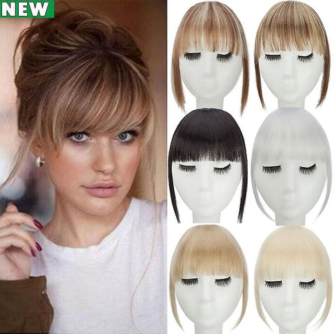 Darrahopens Health & Beauty > Hair Care > Hair Styling Products Clip In Hair Bangs Extensions French Hair Bangs Stylish Hair Bangs Hair Pieces medium brown mediumbrown 28cm
