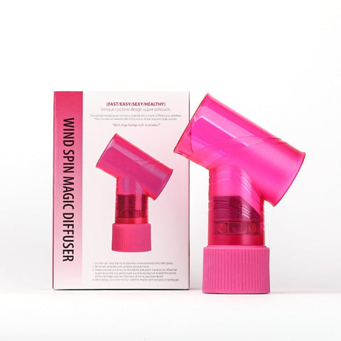 Darrahopens Health & Beauty > Hair Care > Hair Styling Products Pink Wind Spin Hair Curler Diffuser - Universal Hair Dryer Attachment for Effortless Waves and Curls