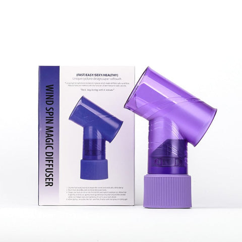 Darrahopens Health & Beauty > Hair Care > Hair Styling Products Purple Wind Spin Hair Curler Diffuser - Universal Hair Dryer Attachment for Effortless Waves and Curls