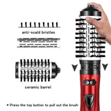 Darrahopens Health & Beauty > Hair Care > Hair Styling Tools 2-in-1 Blue Automatic Rotating Hot Air Styler(38/50mm Curling Barrel) - Multifunctional Hair Dryer Brush, Straightener & Curler with 3 Heat Settings and 360° Bi-directional Rotation