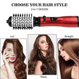 Darrahopens Health & Beauty > Hair Care > Hair Styling Tools 2-in-1 Blue Automatic Rotating Hot Air Styler(38/50mm Curling Barrel) - Multifunctional Hair Dryer Brush, Straightener & Curler with 3 Heat Settings and 360° Bi-directional Rotation