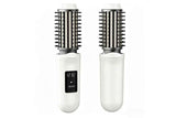 Darrahopens Health & Beauty > Hair Care > Hair Styling Tools 2 in 1 Cordless Hair Straightener Brush Curling Iron with LCD Display-White