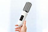 Darrahopens Health & Beauty > Hair Care > Hair Styling Tools 2 in 1 Cordless Hair Straightener Brush Curling Iron with LCD Display-White