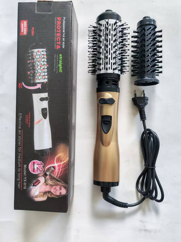 Darrahopens Health & Beauty > Hair Care > Hair Styling Tools 2-in-1 Gold Automatic Rotating Hot Air Styler(38/50mm Curling Barrel) - Multifunctional Hair Dryer Brush, Straightener & Curler with 3 Heat Settings and 360° Bi-directional Rotation