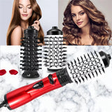 Darrahopens Health & Beauty > Hair Care > Hair Styling Tools 2-in-1 Red Automatic Rotating Hot Air Styler(38/50mm Curling Barrel) - Multifunctional Hair Dryer Brush, Straightener & Curler with 3 Heat Settings and 360° Bi-directional Rotation