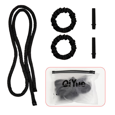 Darrahopens Health & Beauty > Hair Care > Hair Styling Tools 2-PCS Black Heatless Hair Curler Set Extra Long Overnight Soft Ribbon for Natural Big Waves Damage-Free Professional Home Styling Solution for Local Women