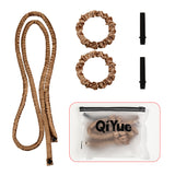 Darrahopens Health & Beauty > Hair Care > Hair Styling Tools 2-PCS Bronze color Heatless Hair Curler Set Extra Long Overnight Soft Ribbon for Natural Big Waves Damage-Free Professional Home Styling Solution for Local Women