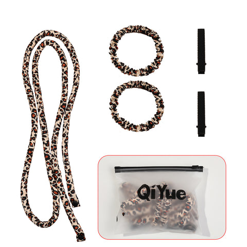 Darrahopens Health & Beauty > Hair Care > Hair Styling Tools 2-PCS Coffee color leopard print Heatless Hair Curler Set Extra Long Overnight Soft Ribbon for Natural Big Waves Damage-Free Professional Home Styling Solution for Local Women
