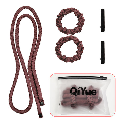 Darrahopens Health & Beauty > Hair Care > Hair Styling Tools 2-PCS Dark coffee Heatless Hair Curler Set Extra Long Overnight Soft Ribbon for Natural Big Waves Damage-Free Professional Home Styling Solution for Local Women