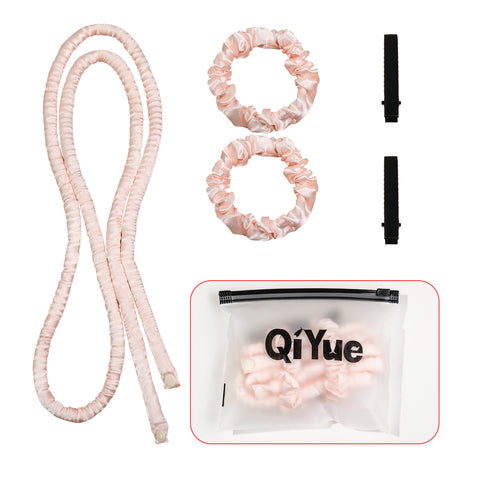 Darrahopens Health & Beauty > Hair Care > Hair Styling Tools 2-PCS Pink Heatless Hair Curler Set Extra Long Overnight Soft Ribbon for Natural Big Waves Damage-Free Professional Home Styling Solution for Local Women