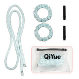 Darrahopens Health & Beauty > Hair Care > Hair Styling Tools 2-PCS Sky blue Heatless Hair Curler Set Extra Long Overnight Soft Ribbon for Natural Big Waves Damage-Free Professional Home Styling Solution for Local Women