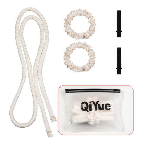 Darrahopens Health & Beauty > Hair Care > Hair Styling Tools 2-PCS White Heatless Hair Curler Set Extra Long Overnight Soft Ribbon for Natural Big Waves Damage-Free Professional Home Styling Solution for Local Women