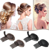 Darrahopens Health & Beauty > Hair Care > Hair Styling Tools 2Pcs Diy Invisible Hair Volume Increase Fluffy Puff Sponge Pad Clip Comb Girls