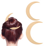 Darrahopens Health & Beauty > Hair Care > Hair Styling Tools 2Pcs Moon Hair Fork ABS Decorative Portable Moon Hairpin Hair Stick for Daily Shopping Cosplays Beige In Australia - Darrahopens
