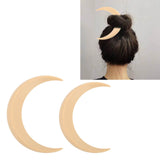 Darrahopens Health & Beauty > Hair Care > Hair Styling Tools 2Pcs Moon Hair Fork ABS Decorative Portable Moon Hairpin Hair Stick for Daily Shopping Cosplays Beige In Australia - Darrahopens