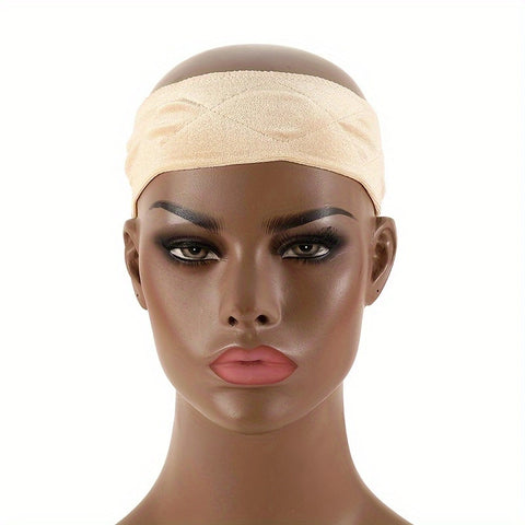 Darrahopens Health & Beauty > Hair Care > Hair Styling Tools 3-Pack Beige Velvet Wig Headband – Soft, Stretchy & Secure Lace Wig Band for Seamless Hairpiece Fit