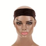 Darrahopens Health & Beauty > Hair Care > Hair Styling Tools 3-Pack Coffee Velvet Wig Headband – Soft, Stretchy & Secure Lace Wig Band for Seamless Hairpiece Fit