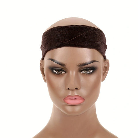 Darrahopens Health & Beauty > Hair Care > Hair Styling Tools 3-Pack Coffee Velvet Wig Headband – Soft, Stretchy & Secure Lace Wig Band for Seamless Hairpiece Fit