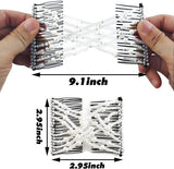 Darrahopens Health & Beauty > Hair Care > Hair Styling Tools 6-Pack Pearl Hair Combs - Elastic Magic Hairpins - Hair Clamps - Hair Clip - Black & White - For All Hair Types