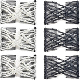 Darrahopens Health & Beauty > Hair Care > Hair Styling Tools 6-Pack Pearl Hair Combs - Elastic Magic Hairpins - Hair Clamps - Hair Clip - Black & White - For All Hair Types