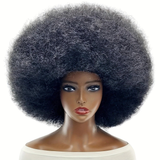 Darrahopens Health & Beauty > Hair Care > Hair Styling Tools 70s Fun Big Elastic Fluffy Afro Wig - High-quality Synthetic Short Curly Twisted Braid Wig for Cosplay and Daily Parties - Premium Fashion Wig（azure)
