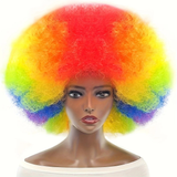 Darrahopens Health & Beauty > Hair Care > Hair Styling Tools 70s Fun Big Elastic Fluffy Afro Wig - High-quality Synthetic Short Curly Twisted Braid Wig for Cosplay and Daily Parties - Premium Fashion Wig（azure)