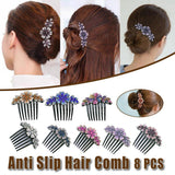 Darrahopens Health & Beauty > Hair Care > Hair Styling Tools 8Pack Rhinestone Hair Comb Non-Slip Simple All-Match Hair Accessories Fork Comb