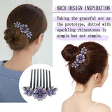 Darrahopens Health & Beauty > Hair Care > Hair Styling Tools 8Pack Rhinestone Hair Comb Non-Slip Simple All-Match Hair Accessories Fork Comb