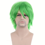Darrahopens Health & Beauty > Hair Care > Hair Styling Tools Anime Cosplay Full Head Wig, Unisex 12-inch, Anti-Deformation Multi-color Options, Essential Tool for Role-Playing, Stage, and Party Styling.(green)