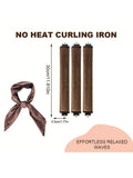 Darrahopens Health & Beauty > Hair Care > Hair Styling Tools Black Heatless Hair Curler 2 Pack with Satin Scarf and Soft Sponge Rollers for Overnight Big Waves Damage-Free Styling Solution for Local Professionals