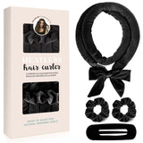Darrahopens Health & Beauty > Hair Care > Hair Styling Tools Black Heatless Hair Curler Set with Bowtie Ribbon for Natural Big Waves Damage-Free Overnight Hair Styling Essential for Your Local Modern Lifestyle