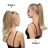 Darrahopens Health & Beauty > Hair Care > Hair Styling Tools Clip-on Ponytail Hairpiece — Dual-use design, rotate 180° to switch between styles. Made of synthetic fiber, it's easy and quick to wear. Special craftsmanship ensures a natural, realistic look once put on.(jet black)