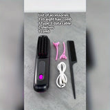Darrahopens Health & Beauty > Hair Care > Hair Styling Tools Cordless Hair Straightener Brush: Dual 2000mAh batteries for long-lasting power, fast heating, creates smooth styles anytime, anywhere.(Black)