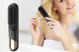 Darrahopens Health & Beauty > Hair Care > Hair Styling Tools Cordless Hair Straightener Brush Mini Hot Comb for Women Anti-Scald Protection -Black