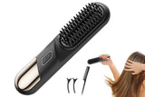Darrahopens Health & Beauty > Hair Care > Hair Styling Tools Cordless Hair Straightener Brush Mini Hot Comb for Women Anti-Scald Protection -Black