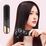 Darrahopens Health & Beauty > Hair Care > Hair Styling Tools Cordless Hair Straightener Brush Mini Hot Comb for Women Anti-Scald Protection -Black