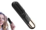 Darrahopens Health & Beauty > Hair Care > Hair Styling Tools Cordless Hair Straightener Brush Mini Hot Comb for Women Anti-Scald Protection -Black