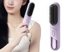 Darrahopens Health & Beauty > Hair Care > Hair Styling Tools Cordless Hair Straightener Brush Mini Hot Comb for Women Anti-Scald Protection -Purple