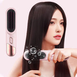 Darrahopens Health & Beauty > Hair Care > Hair Styling Tools Cordless Hair Straightener Brush Mini Hot Comb for Women Anti-Scald Protection -Purple